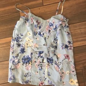 Blue floral tank top